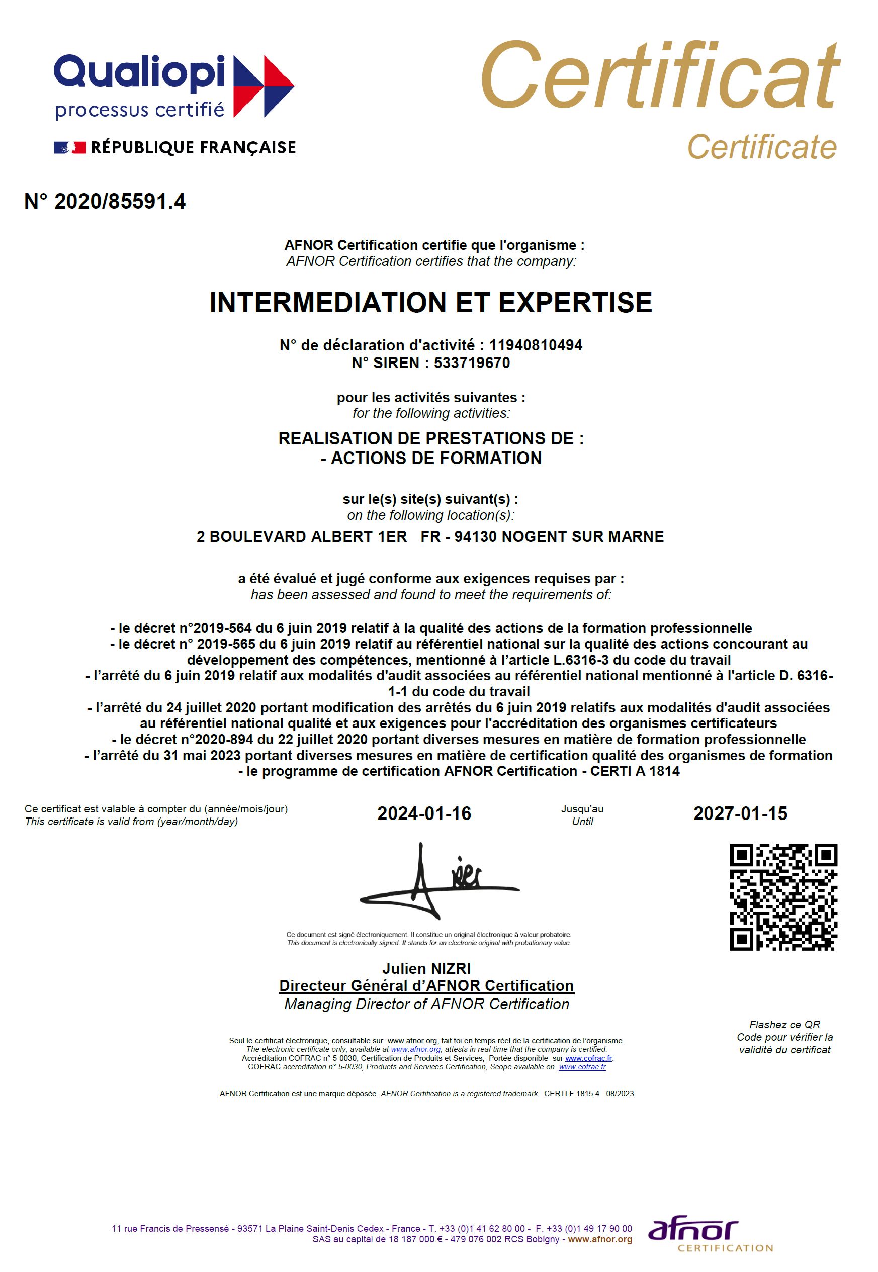 Certificationqualiopi